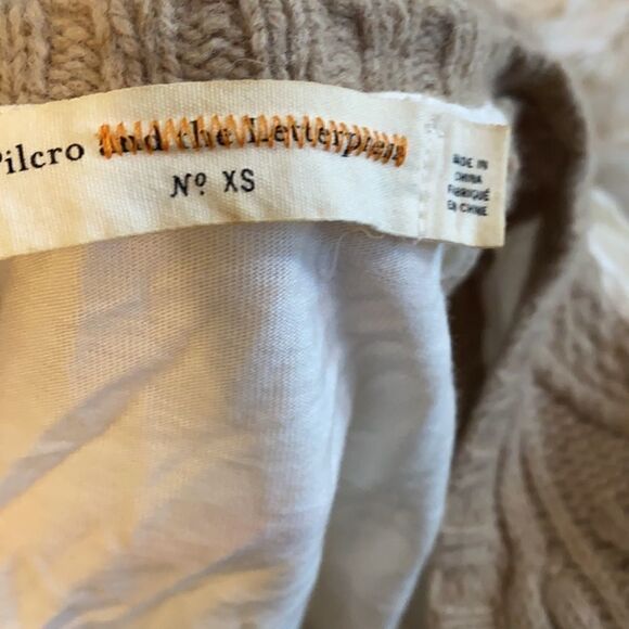 Pilcro and The Letterpress  | Anthropologie Brown Wool V Neck Pullover Sweater - Picture 3 of 5